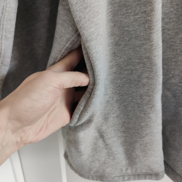 J. Crew Grey Oversized University Terry Cotton Half Zip Tunic w/ Pockets Medium - Picture 4 of 8